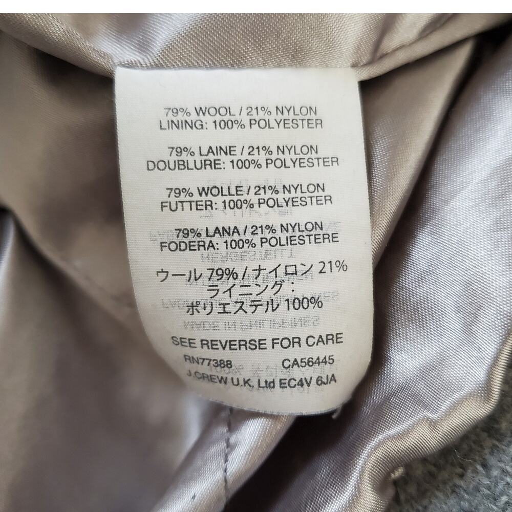 J Crew Stadium Cloth by Nello Gori Cocoon Coat Heather Dusk Gray B2770 Size 4 - Picture 7 of 9